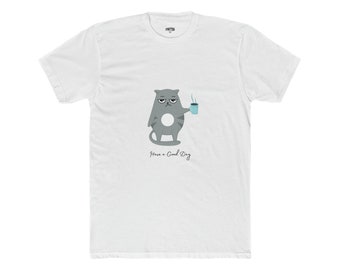 Cute Cat Men's Cotton Crew Tee
