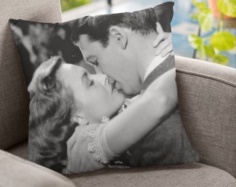 James Stewart & Donna Reed &#39;It&#39;s A Wonderful Life&#39; Pillow | Classic Movie Gift | Vintage Hollywood Home Decor