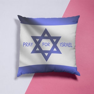 Pray For Israel Custom Pillow | Support Israel Decorative Cushion | Ideal Gift for Israel Supporters