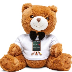 Valentine’s Day Teddy Bear | Custom t-shirt Bear | Gift for Him, Her, or Couples | Soft Plush Romantic Keepsake