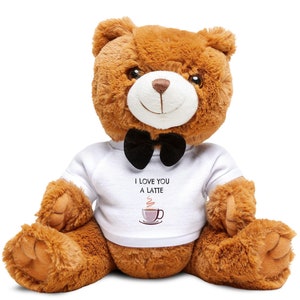 Valentine’s Day Teddy Bear | Custom t-shirt Bear | Gift for Him, Her, or Couples | Soft Plush Romantic Keepsake