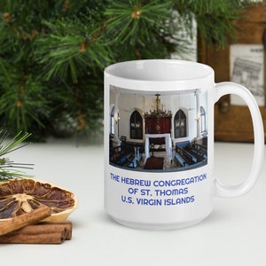 Hebräische Gemeinde von St. Thomas Kaffeebecher | Jüdisches Erbe Geschenk | Religiöses Geschenk für jüdische Paare