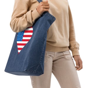Draagtas Amerikaanse vlag | Designer-draagtassen | Op maat gemaakte polyester draagtas | Milieuvriendelijk opvouwbaar Perfect voor werk en reizen en dagelijks gebruik