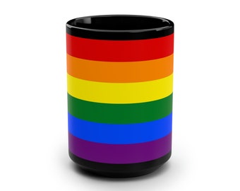 Rainbow Pride Coffee Mug | LGBTQ+ Flag Drinkware (15oz)