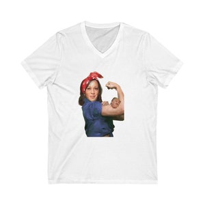 Kamala Harris Unisex Jersey Short Sleeve V-Neck Tee | Women in Politics T-Shirt | Kamala Harris Supporter Shirt