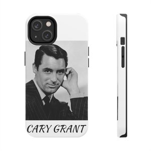 iPhone-hoesje Cary Grant – op maat gemaakt Hollywood-telefoonhoesje uit de Gouden Eeuw, beschermend cadeau voor klassieke filmliefhebber