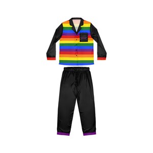 Damen Satin Pyjama Set - Luxuriöse seidige LGBTQ Nachtwäsche, Elegante Nachtwäsche, Geschenk für Sie
