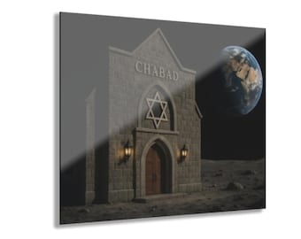 Chabad on the Moon Wall Art | Jewish Home Decor | Judaica Art Print | Jewish Inspiration | Chabad Gift
