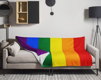 Regenbogen Pride Decke | Weicher Silk-Touch, LGBTQ Dekor