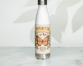Jesus Butterfly Stainless Steel Water Bottle | Christian Gift