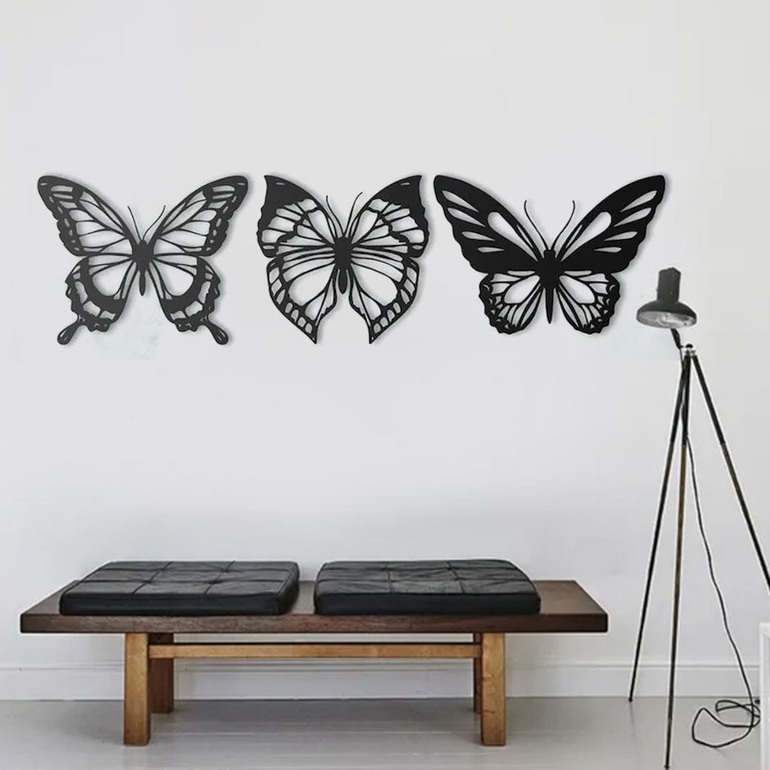 Butterfly Metal Wall Decor Art Bedroom Decoration Housewarming Gift ...