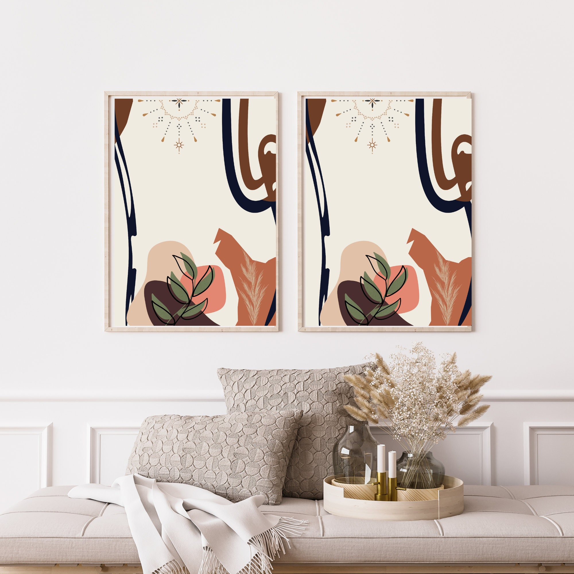 Boho Art Abstract Prints Farmhouse Wall Decor Bedroom Prints Boho 