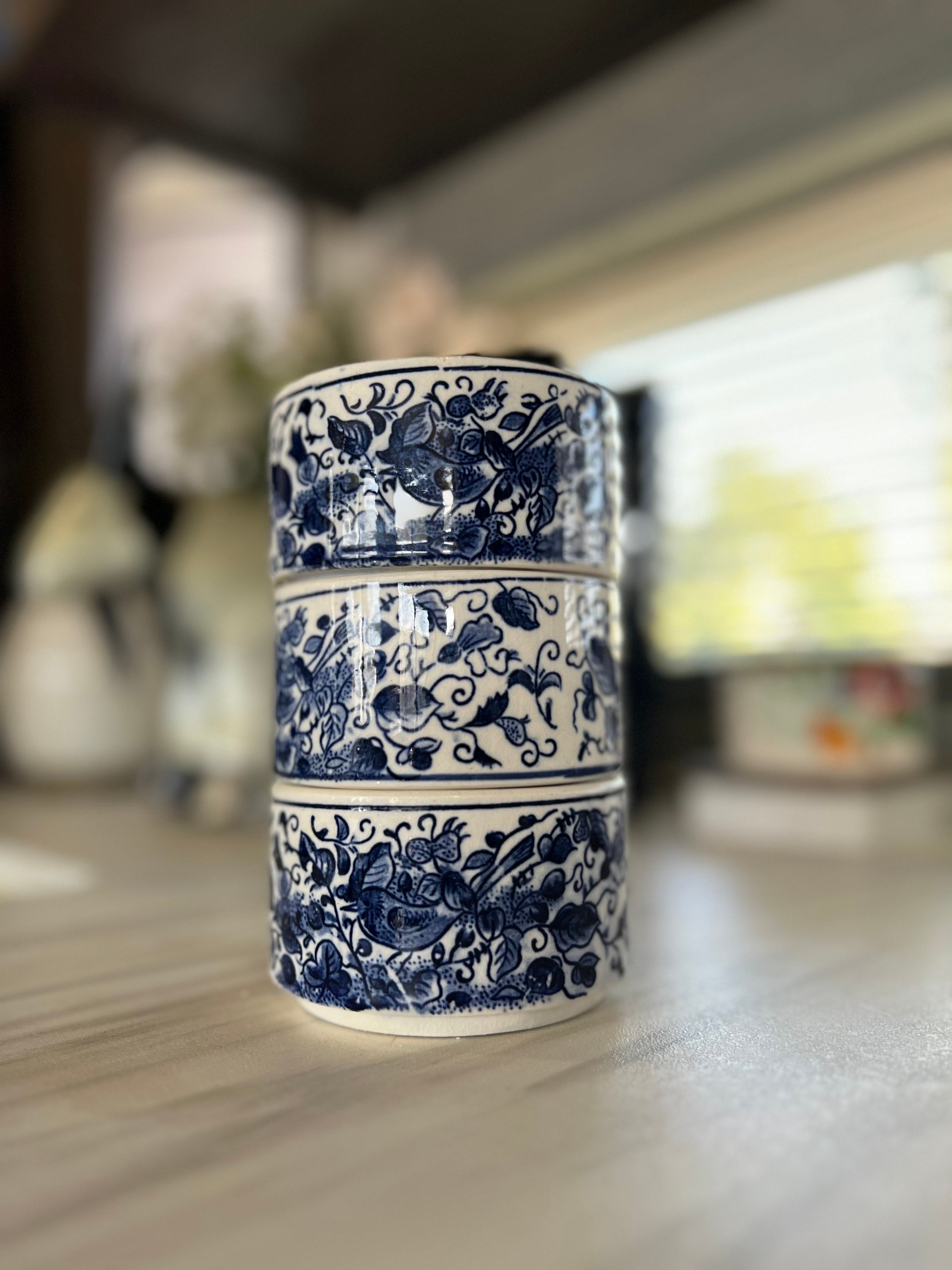 Vintage Japanese Stacking Bowls Etsy