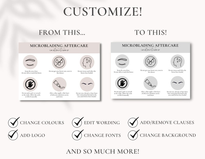 Illustrated Microblading Aftercare Instructions Microblading Business