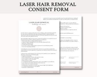Laser Hair Removal Liability and Consent Form | Laser Hair Removal Consent Form | Medi Spa Forms | Laser Hair Removal Form | Client Consent