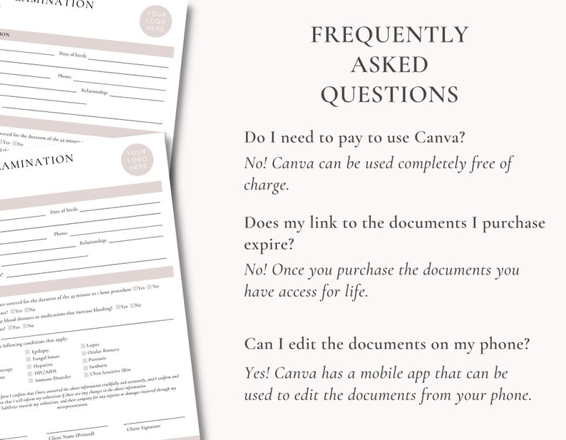 Eyebrow Lamination Client Intake and Consent Form Eyebrow Lamination