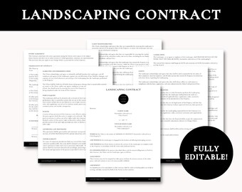 Landscaping Contract | Contract for Landscaper| Landscaping Business | Yard Care Service | Professional Landscaper | Yard Care Contract