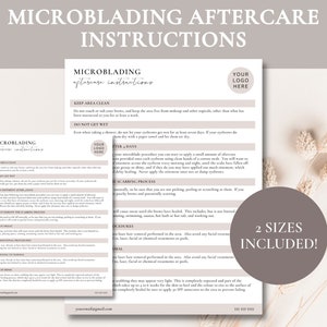 Microblading Aftercare Instructions | Microblading Client Form | Microblading Business | Microblading Forms | Professional Microblading Form