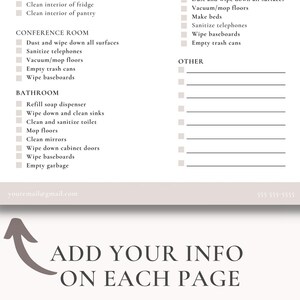 Commercial Cleaning Business Check List | Editable Cleaning Check List ...