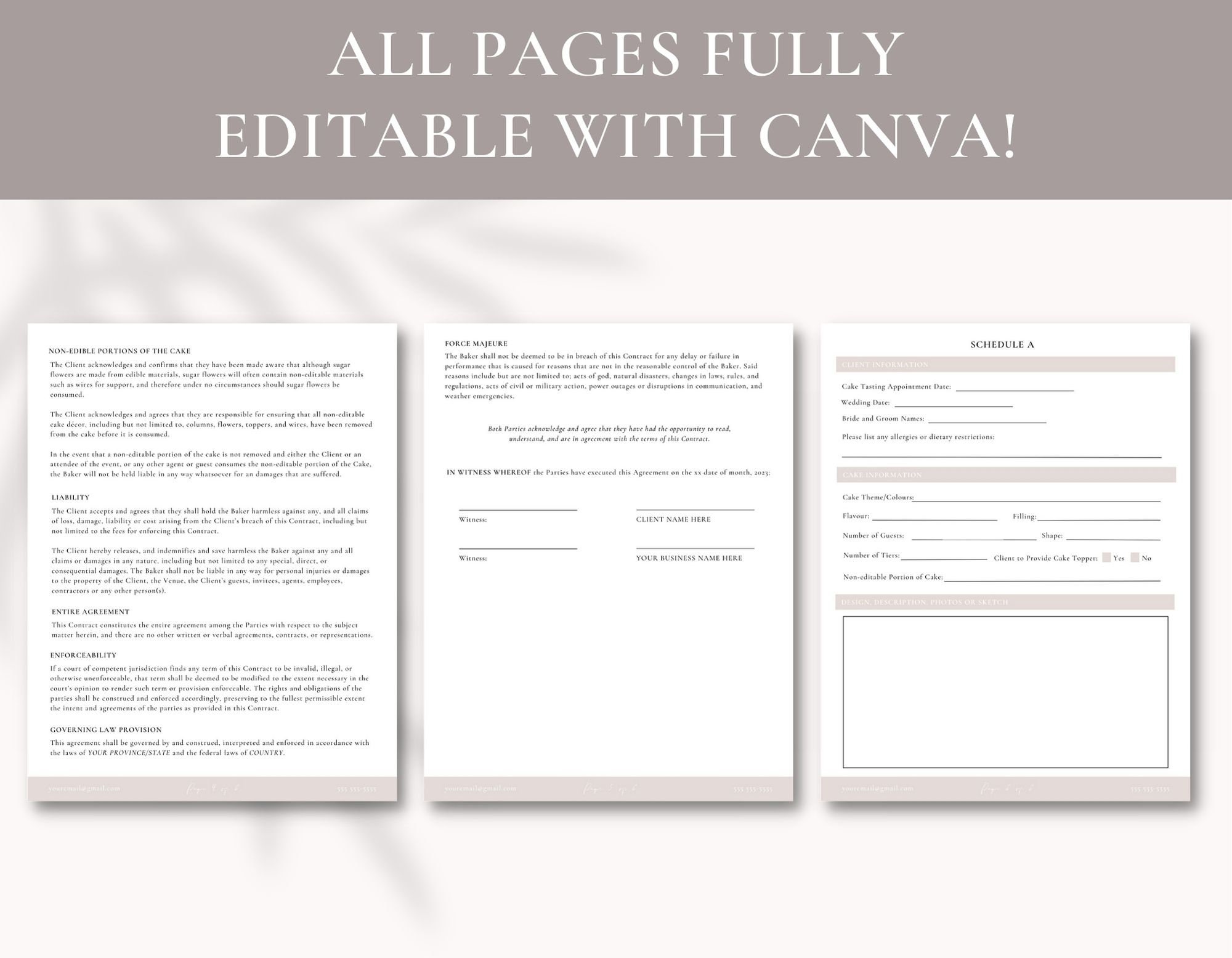 Editable Wedding Cake Contract Template Wedding Cake Etsy Editable Wedding Cake Contract Template Wedding Cake Etsy