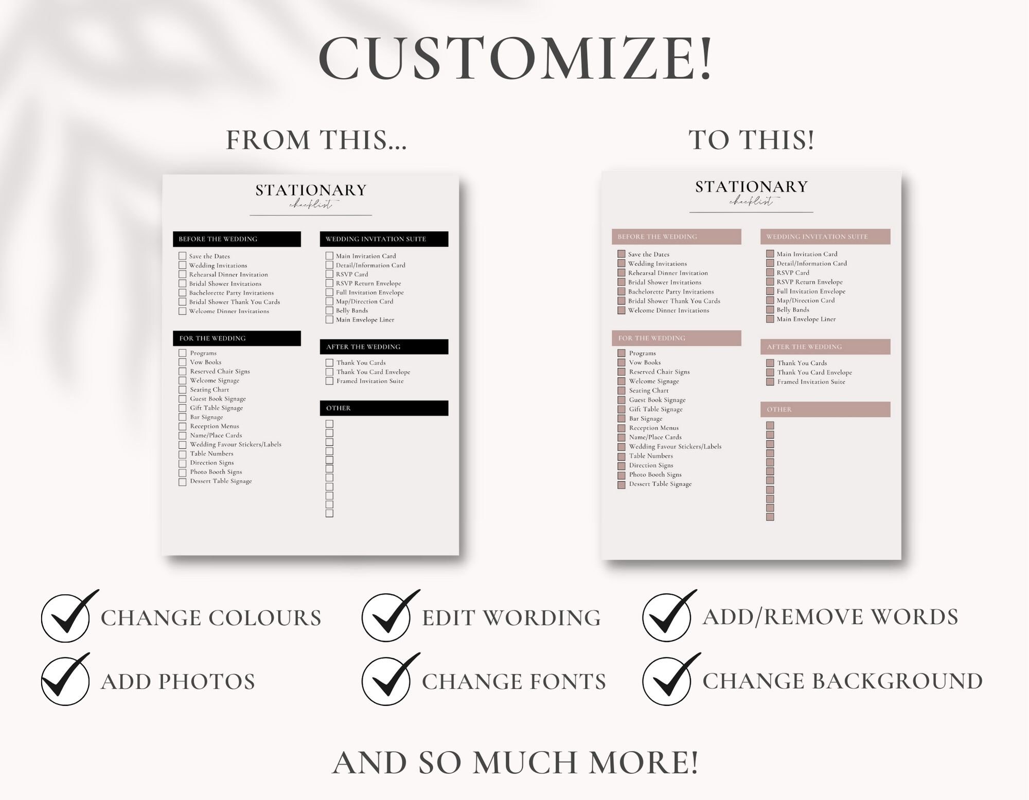 Wedding Planner Template Wedding Checklist Wedding Etsy