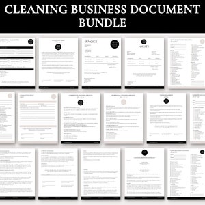 Pacchetto di documenti per attività di pulizia / Documenti per attività di pulizia modificabili / Contratto di servizio di pulizia / Contratto di servizio di pulizia modificabile