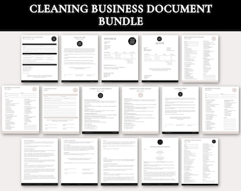 Paquete de documentos comerciales de limpieza / Documentos comerciales de limpieza editables / Contrato de servicio de limpieza / Acuerdo de servicio de limpieza editable