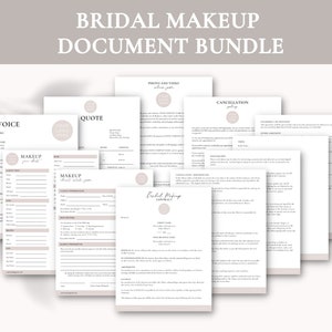 Bridal Makeup Document Bundle | Bridal Makeup Templates | Bridal Makeup Artist Contract | Bridal Makeup Artist | Bridal Makeup Form | Makeup