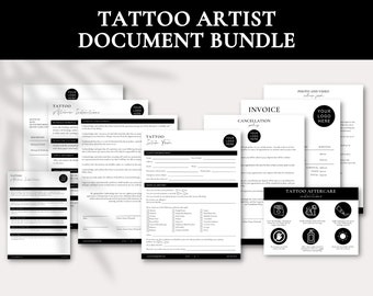 Tattoo Artist Document Bundle | Editable Tattoo Consent Form | Tattoo Intake Form | Tattoo Artist Business Forms | Tattoo Consent Document