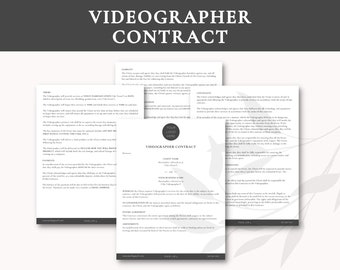 Editable Videographer Contract | Videographer Contract Template | Videographer Business Documents | Wedding Videographer Contract Template