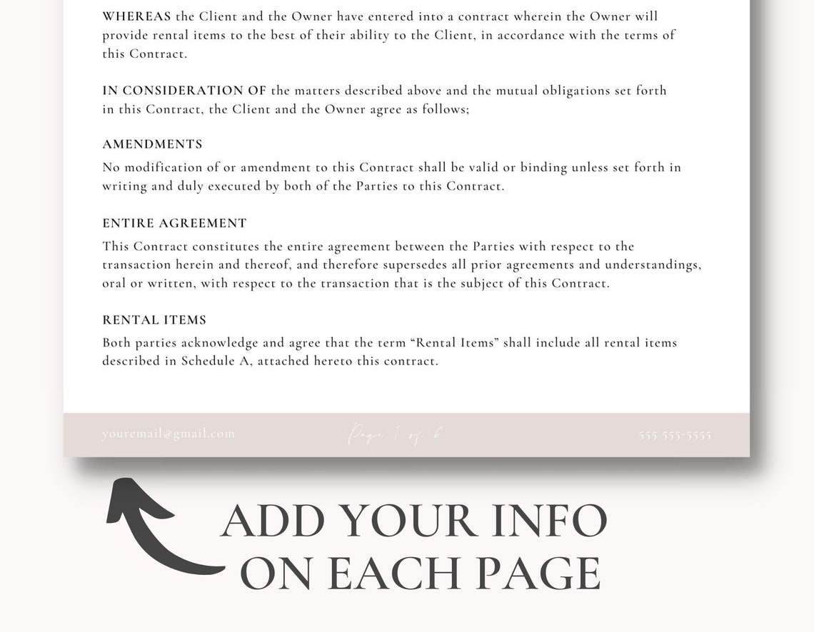 Event Decor Rental Contract Event Decor Rental Agreement Event Decor