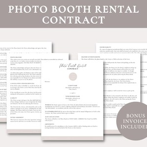 Editable Photo Booth Rental Contract | Photo Booth Rental Contract Template | Photo Booth Rental Documents | Photo Booth Rental Business