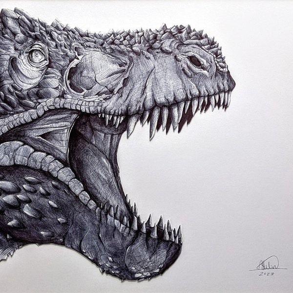 Original Art Print T Rex