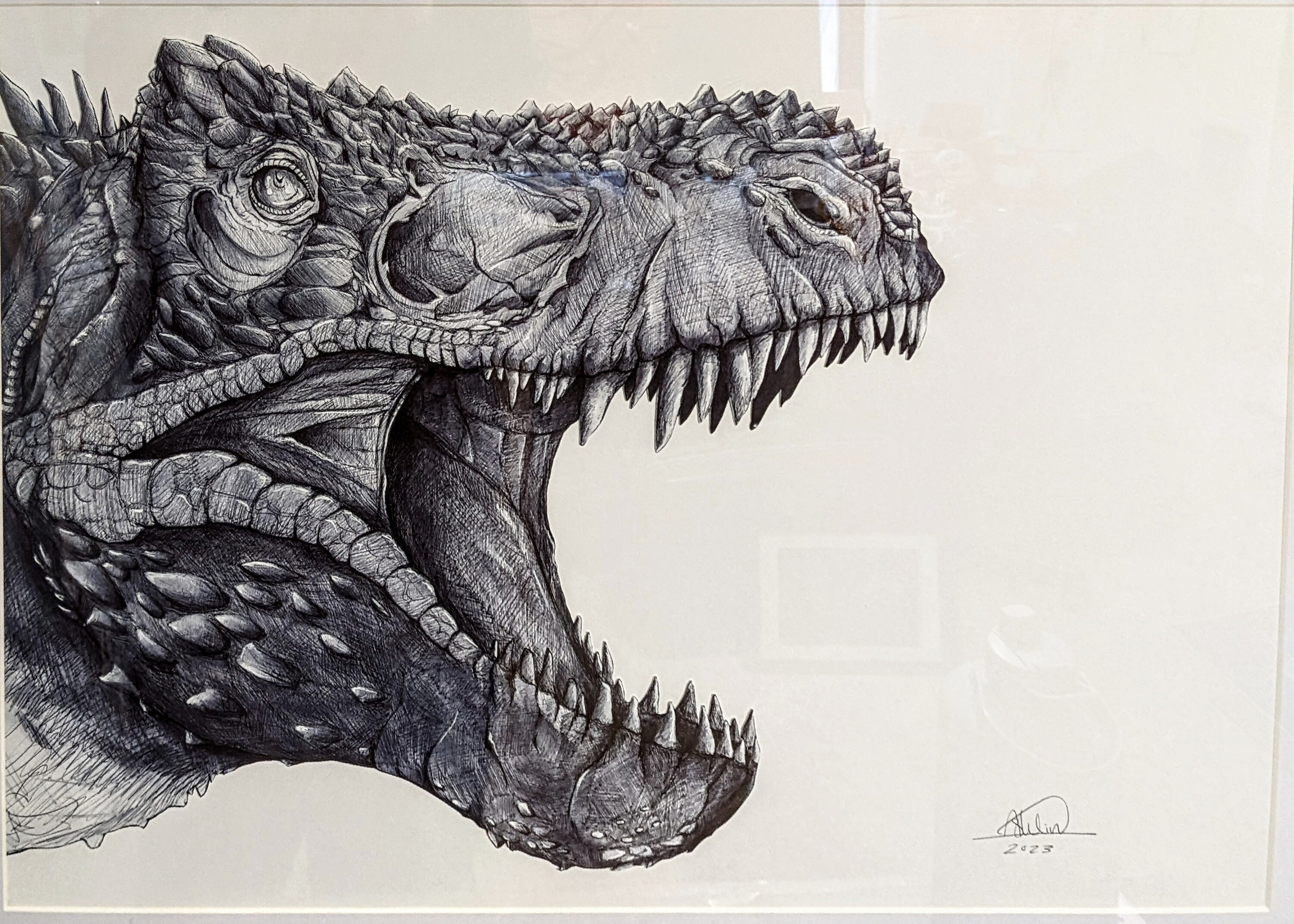 Original Art Print T Rex - Etsy