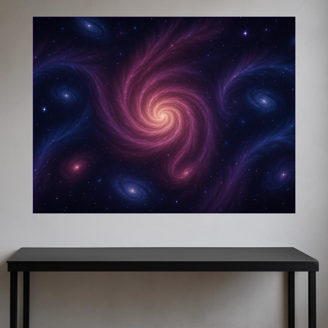 Purple Galaxy Poster: Deep Space Swirl Art Print - Etsy