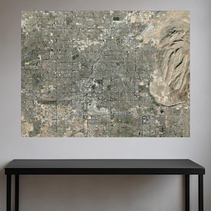 Affiche Henderson de Las Vegas - impression de carte du relief satellite - art mural de la ville du Nevada pour la maison ou le bureau - décoration unique de paysage urbain