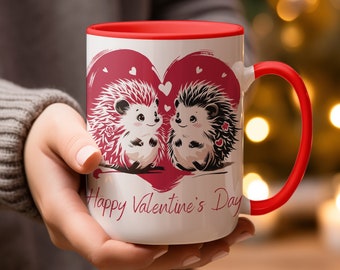 Hedgie Valentine's Day Mug, Hedgehog Tote Bag, Valentine's Day Sweatshirt, Hoodie, T-shirt, Unique Love Present, Cute Hedgie