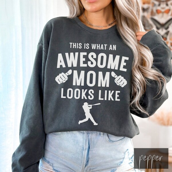 Baseball Mom T-Shirt, Funny Cool Mother Gift, Mom Birthday Sports Tee, Family Graphic T-Shirt, Baseball Women Sweatshirt, Comfort Color