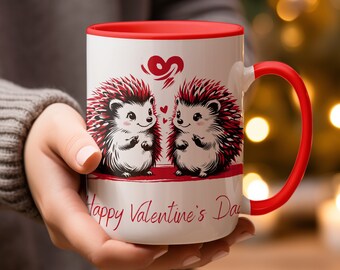 Hedgie Valentine's Day Mug, Hedgehog Tote Bag, Valentine's Day Sweatshirt, Hoodie, T-shirt, Unique Love Present, Cute Hedgie