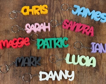 Personalized 3D Printed Keychain: Custom Name Keyring, School Bag Tag