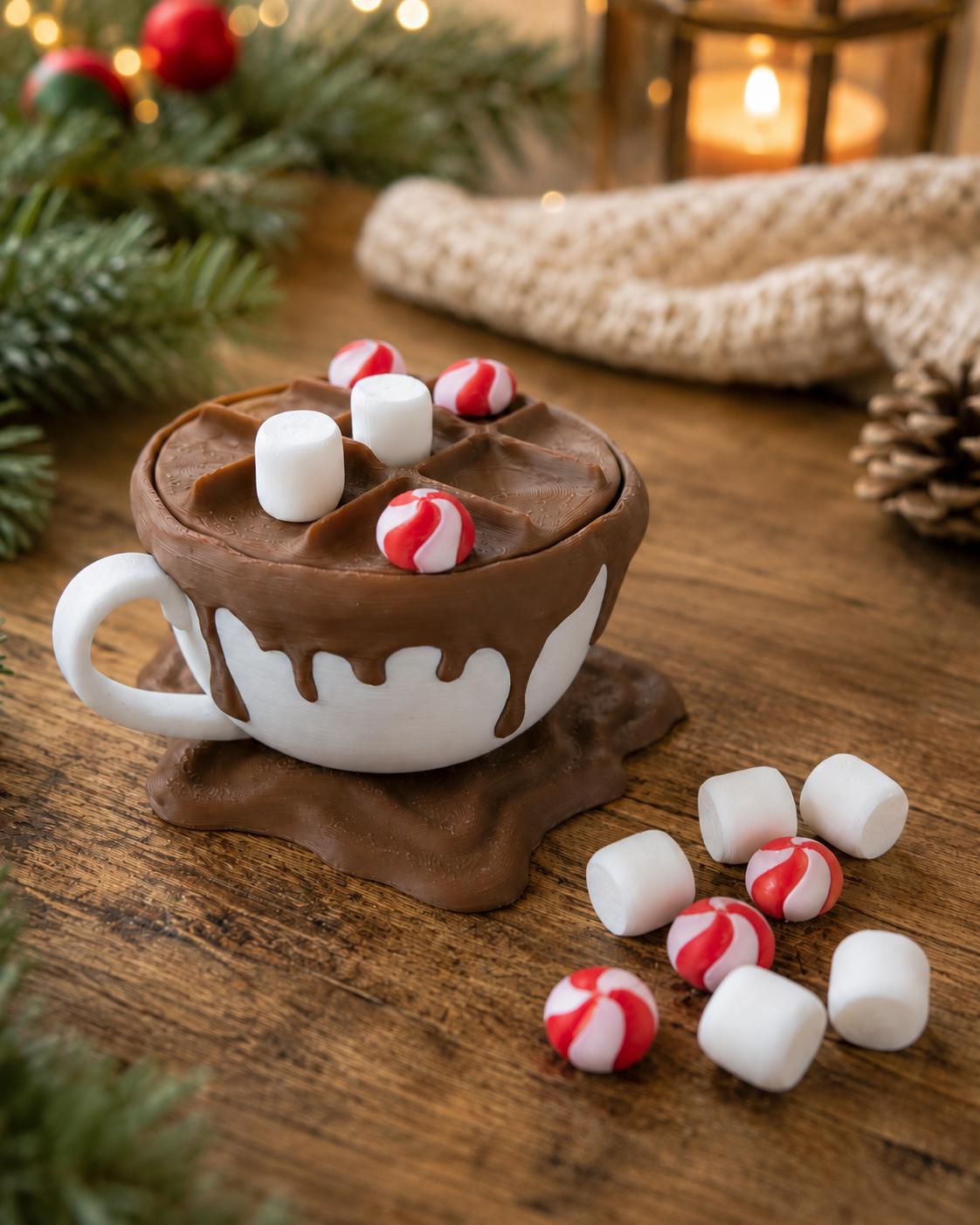 Hot Chocolate Tic Tac Toe Game, 3D Printed Cocoa Cup Board With
