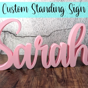 Personalisiertes 3D Namensschild - Personalisiertes Textschild für Kinderzimmer, Hochzeit, Geschäft, Wohnkultur - Freistehender benutzerdefinierter Text