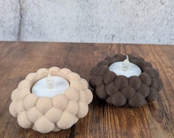 Elegant Tealight Holder with Bubble Effect, Modern Decorative Candle Alternative, Unique Home Accent & Gift