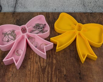 3D-geprint dienblad met strik: decoratie coquettekamer, sieradenschaaltje
