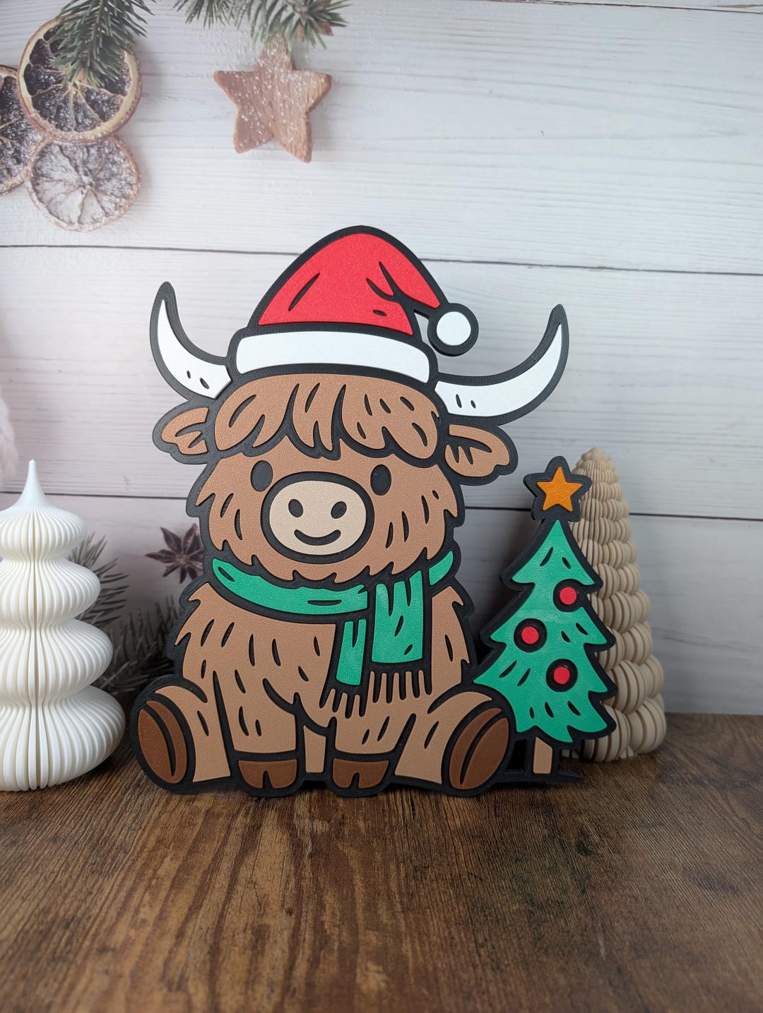 Highland Cow Individually Hand Decorated Bauble Ornament
