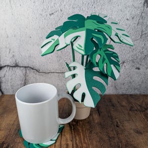 3D Printed Monstera Leaf Coasters Plant, Functional Plant Decor, Monstera Coaster Home Gift, Modern Table Accessory, Housewarming Gift Idea