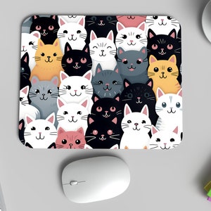 Bonita alfombrilla de ratón con forma de gato, adorable accesorio de escritorio para amantes de los gatos, alfombrilla de ratón antideslizante para el hogar, la oficina o los juegos