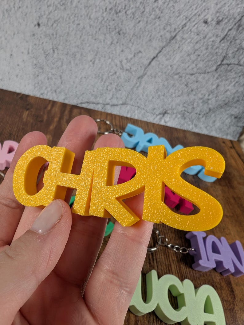 Personalized 3D Printed Keychain: Custom Name Keyring, School Bag Tag ...