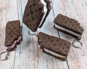 3D-geprinte Ice Cream Sandwich Clicker-sleutelhanger