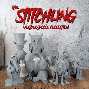 3D Printed Voodoo Doll Figurine: Gothic Halloween Decor